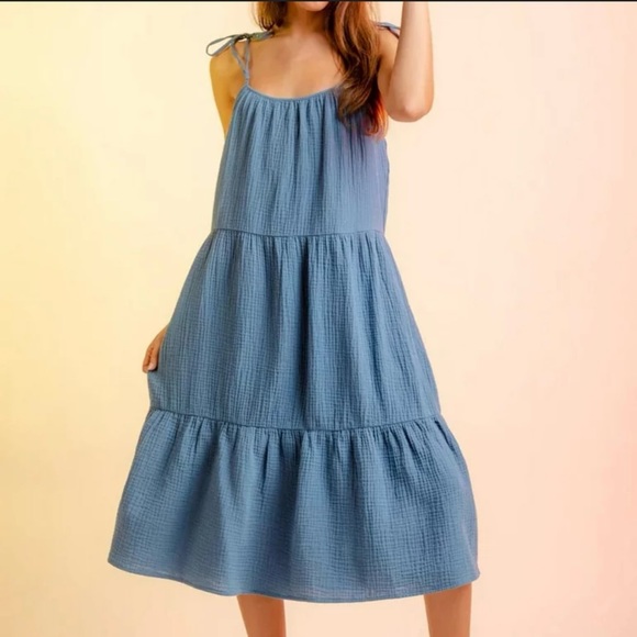 Bobi Los Angeles Dresses & Skirts - NWT 100% cotton dress by Bobi Los Angeles. Size M blue